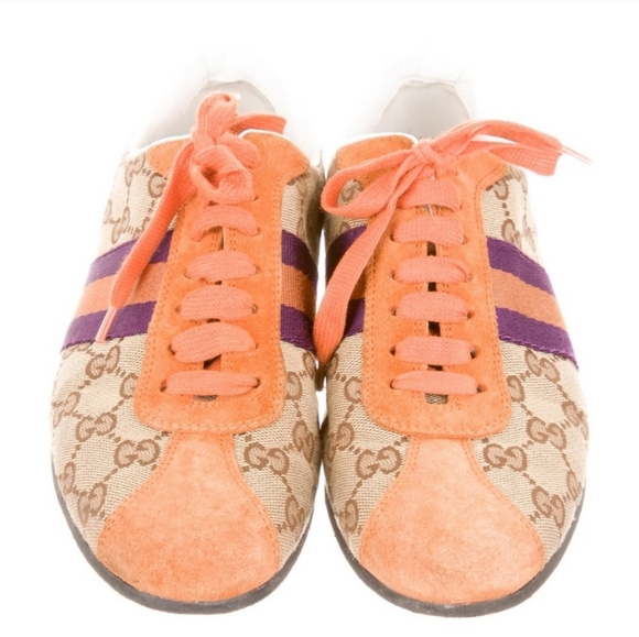 Gucci GG canvas Lowtop Suede Sneakers Size 37 - Picture 4 of 9